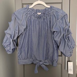 Habitual Kids Girls Ruched Sleeve Shirt